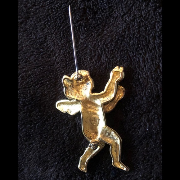 Two Vintage NJY Goldtone Brooches, GUC. Winged Angel & Butterfly With Faux Pearl - Picture 10 of 16